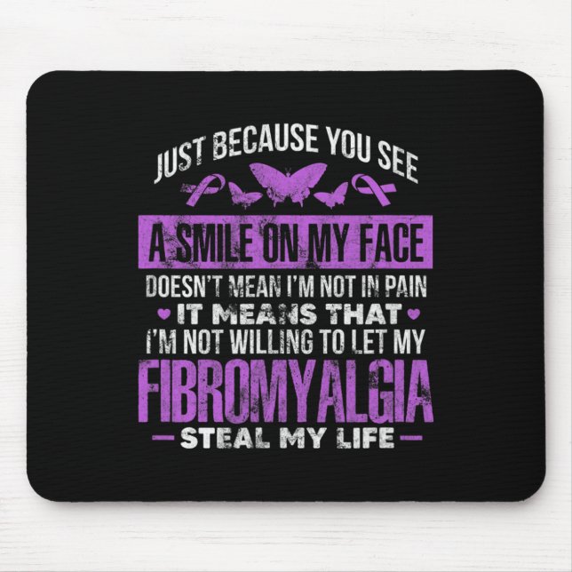 Mousepad Fibromialgia Fibro Guerreiro Roxo Borboleta (Frente)