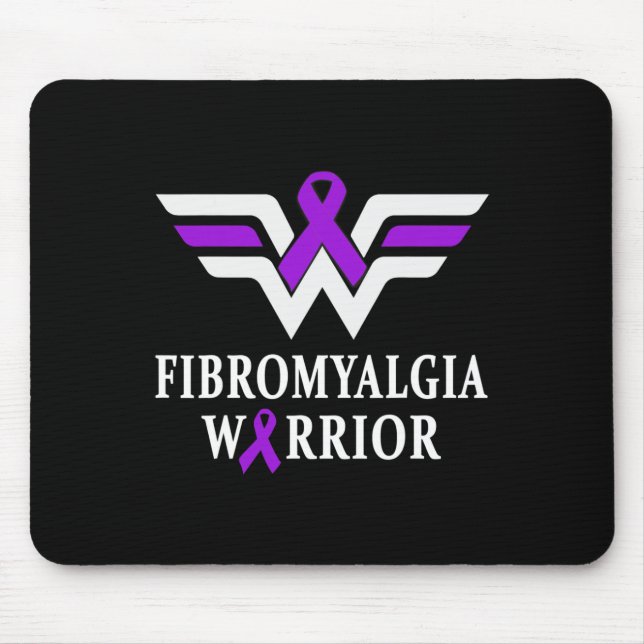 Mousepad Fibromialgia Sensibilização Guerreira Suporte Roxo (Frente)