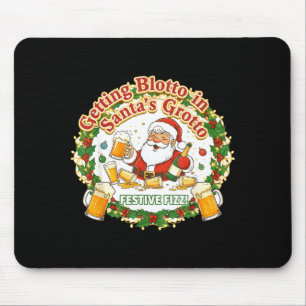 Mousepad Ficar Bêbado na Gruta do Papai Noel Amigos Bêbados