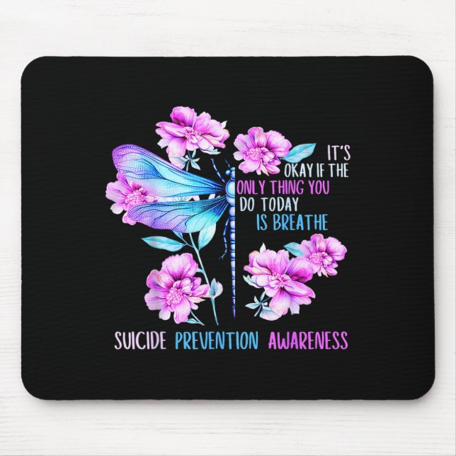 Mousepad Ficar libélula ponto e vírgula prevenção conscient (Frente)