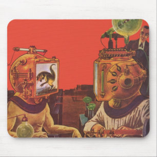 Mousepad Ficção científica do vintage, capacetes