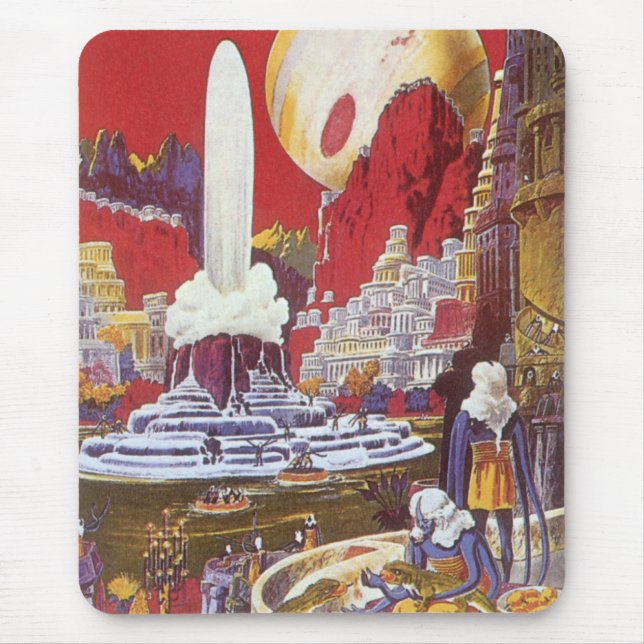 Mousepad Ficção científica retrô, a cidade perdida de Atlân (Frente)