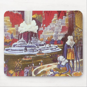 Mousepad Ficção científica retrô, a cidade perdida de Atlân