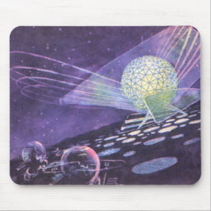 Mousepad Ficção científica retrô, um orbe brilhante com ali