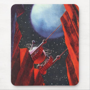 Mousepad Ficção científica retrô, veículo espacial lunar Ca
