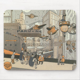 Mousepad Ficção científica urbana vintage Paris, Steam Punk