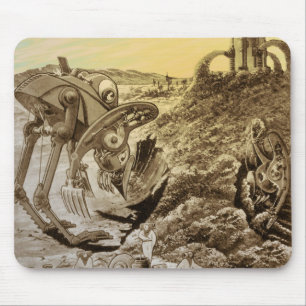 Mousepad Ficção Científica Vintage Alienígenas Construção d