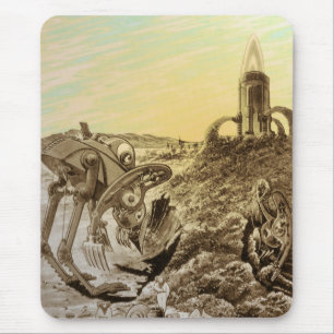 Mousepad Ficção Científica Vintage Alienígenas Construção d