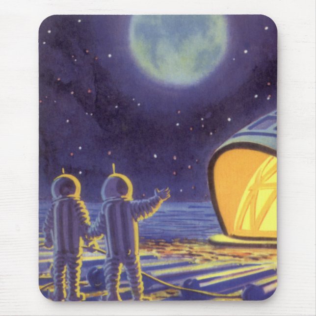 Mousepad Ficção Científica Vintage Alienígenas no Planeta A (Frente)