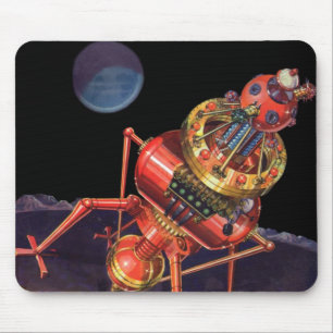 Mousepad Ficção Científica Vintage Astronauta com Robô Alie