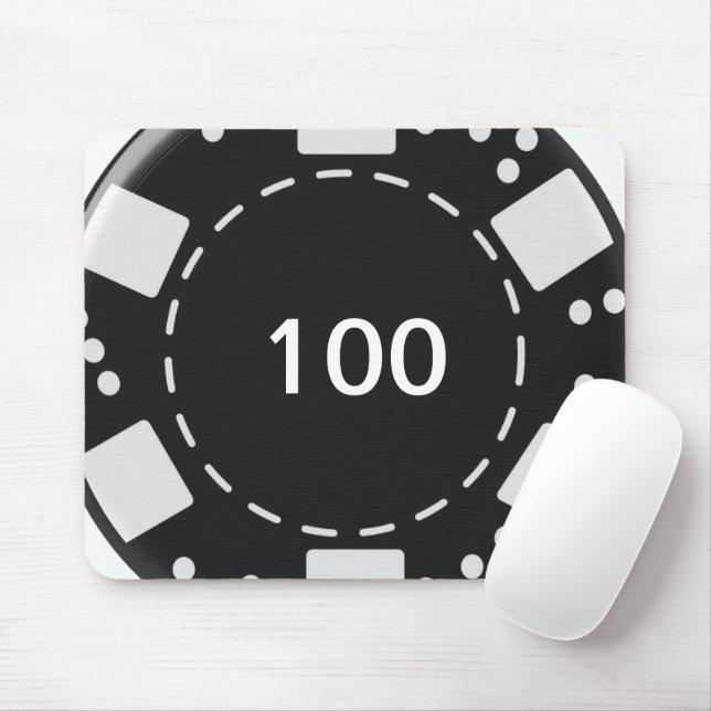 Mousepad Ficha de Pôquer Preta (Com mouse)