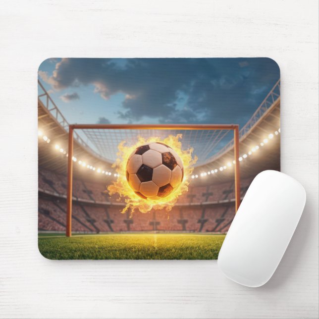 Mousepad Fiery Soccer Ball (Com mouse)