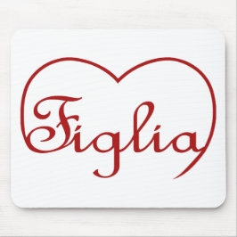 Mousepad Figlia Daughlia - Coração vermelha