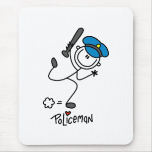 Mousepad Figura agente da polícia da vara