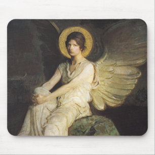 Mousepad Figura Alada Sentada Sobre uma Rocha por Abbott Th