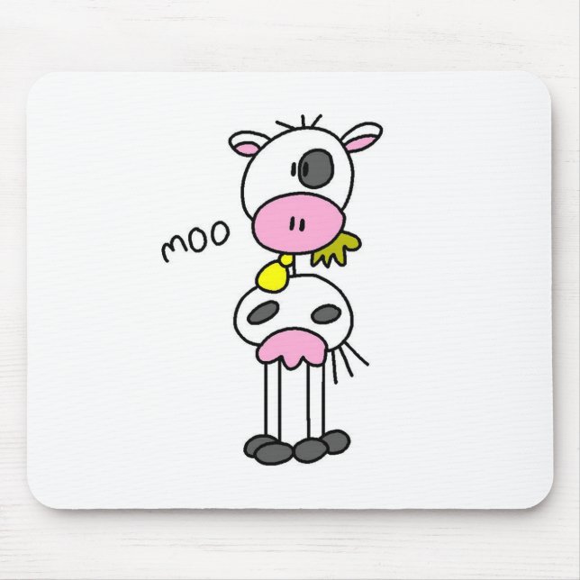 Mousepad Figura camiseta e presentes da vara da vaca (Frente)