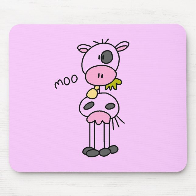 Mousepad Figura camiseta e presentes da vara da vaca (Frente)