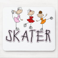 Figura camiseta e presentes da vara do patinador