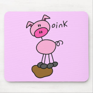 Mousepad Figura camiseta e presentes da vara do porco