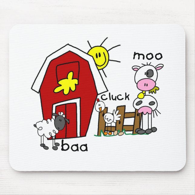 Mousepad Figura camiseta e presentes da vara dos animais de (Frente)