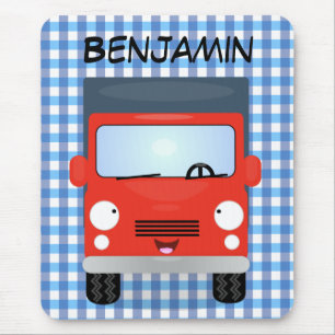 Mousepad Figura de desenho animado de caminhão vermelho-bra
