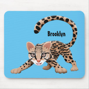 Mousepad Figura de desenho animado de ocelot bonito