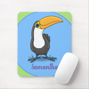 Mousepad Figura de desenho animado de tucano feliz e bonito