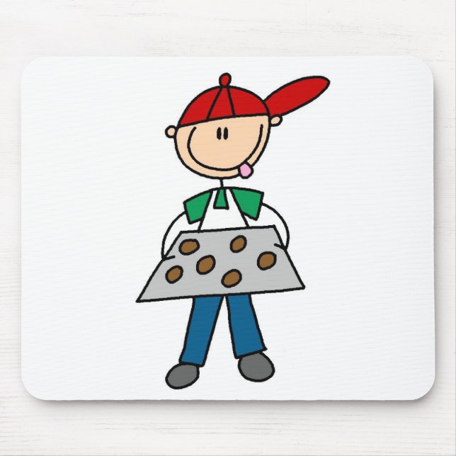 Mousepad Figura de Palito Assando Biscoitos (Frente)