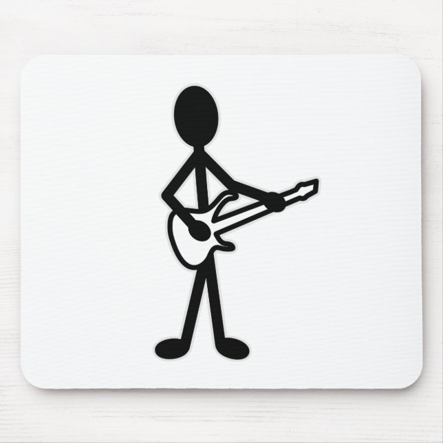 Mousepad Figura do adesivo guitarrista (Frente)