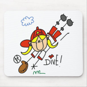 Mousepad Figura do jogador de beisebol feminino