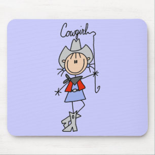Mousepad Figura vaqueira da vara com laço