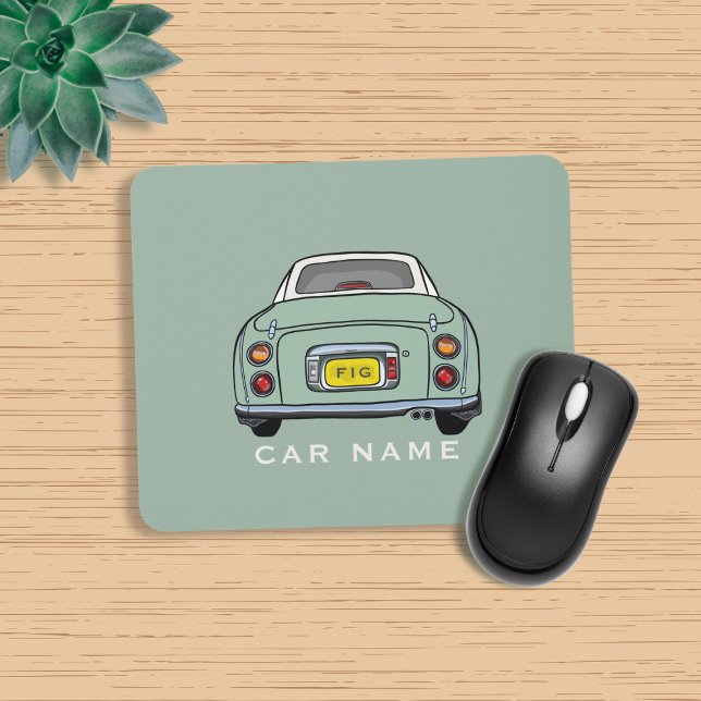 Mousepad Figuras Emerald Green Figaro Car Name Monograma (Love emerald green figaros and need a mouse mat? Add your name to this one!)