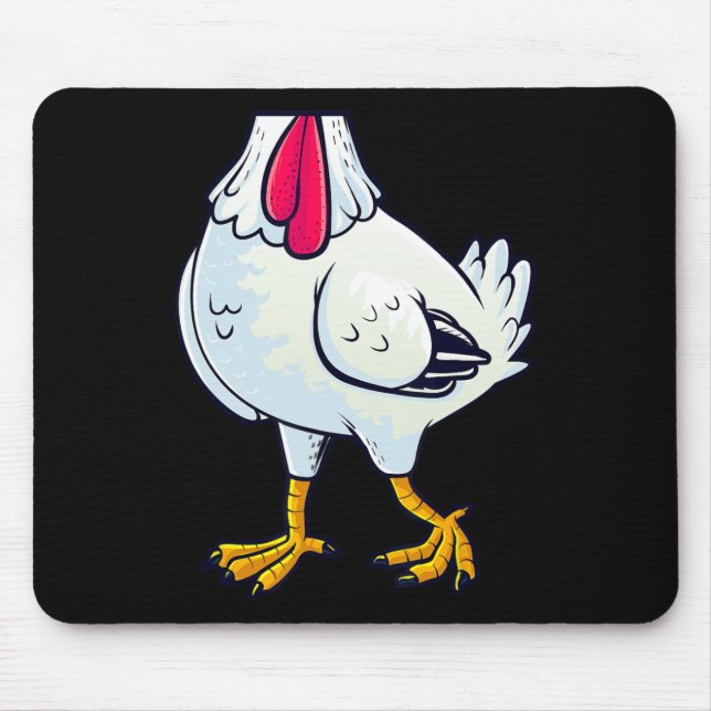 Mousepad Figurino de frango Corpo Engraçado Fazenda Engraça (Frente)