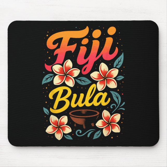 Mousepad Fiji Bula Lembrança de Férias na Ilha Tropical  (Frente)