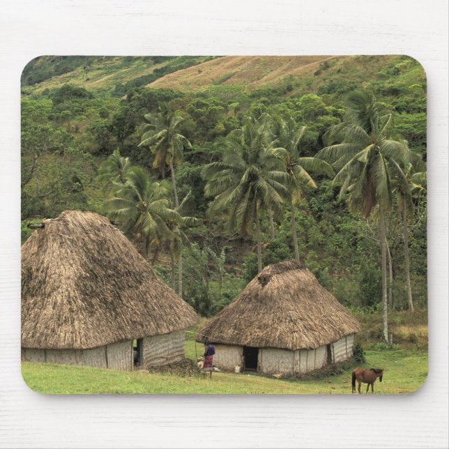 Mousepad Fiji, Viti Levu, Navala, Tradicional Bure houses (Frente)
