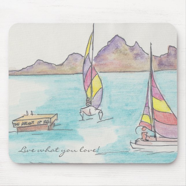 Mousepad "Fiji Watercolor Sketch" (Frente)
