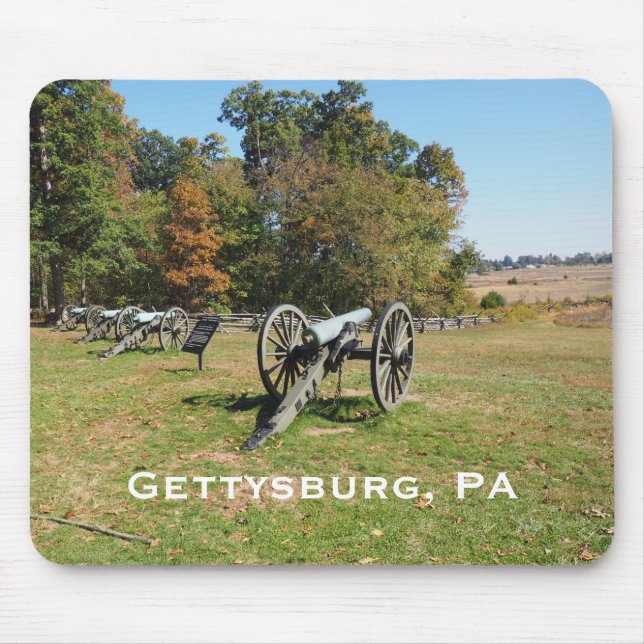 Mousepad Fila de canhões no campo de batalha de Gettysburg (Frente)