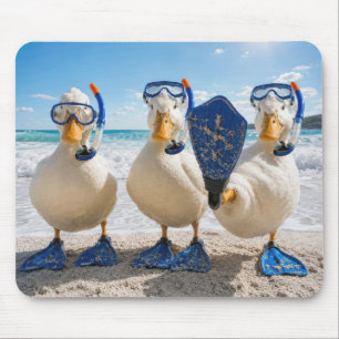 Mousepad Fila de Patos com Equipamento de Snorkeling