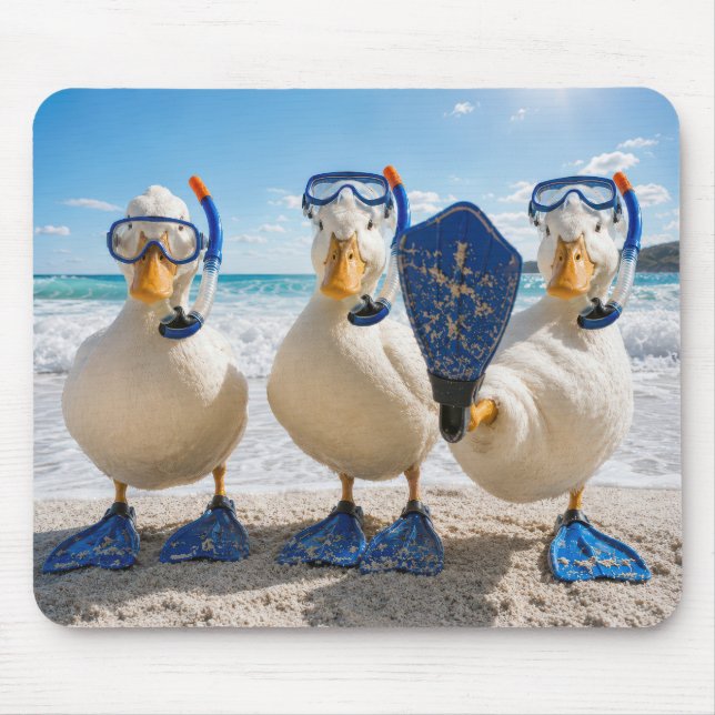 Mousepad Fila de Patos com Equipamento de Snorkeling (Frente)