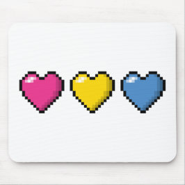 Mousepad Fila de Três Corações Pixel de Sinalizador do Orgu