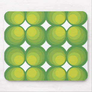 Mousepad Fileiras de círculo verde dos anos 70...