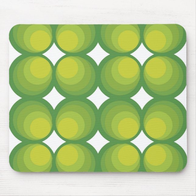 Mousepad Fileiras de círculo verde dos anos 70... (Frente)