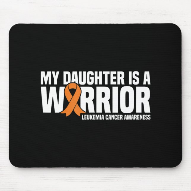 Mousepad Filha Guerreira Laranja Fita Leucemia Cancer Awa (Frente)