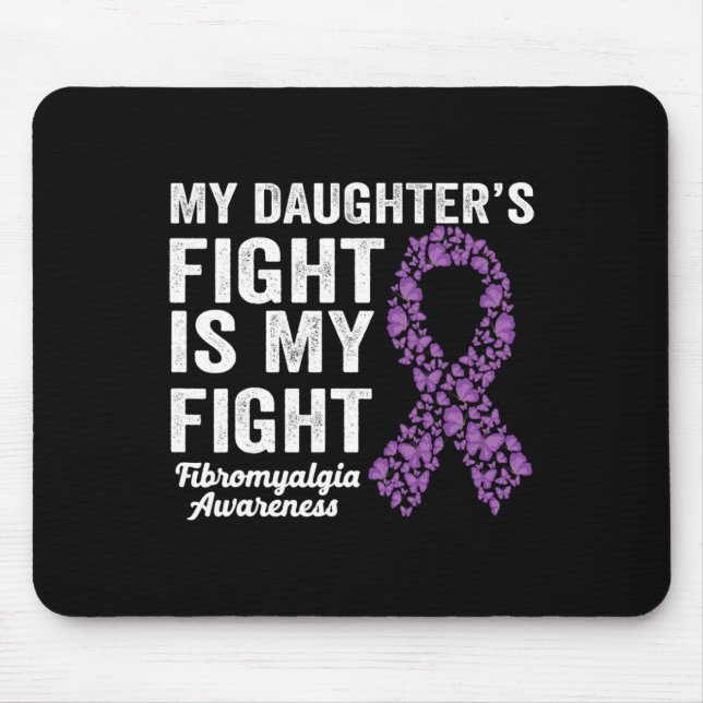 Mousepad Filhas Lutam É Minha Luta Contra Fibromialgia Roxa (Frente)