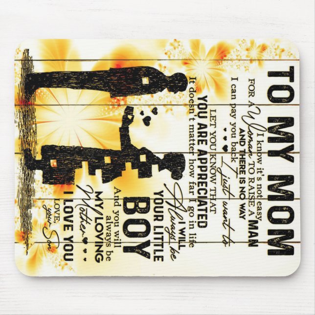 Mousepad Filho - Minha Letra Mãe | Presente para novo Decor (Frente)