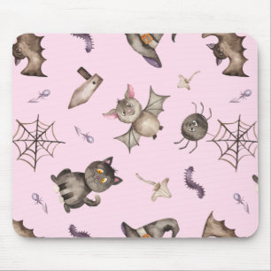 Mousepad Filhos Bonitos De Aranha De Gato Padrão De Hallow