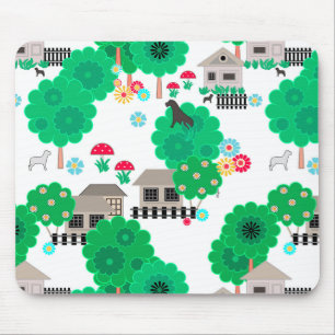 Mousepad Filhos de abstrato sem costura desenho caseiros cã