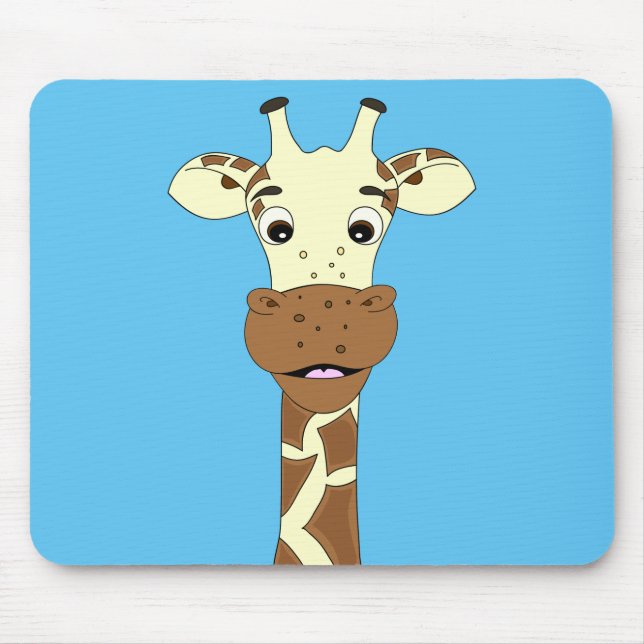 Mousepad Filhos de animação de girafa engraçados (Frente)