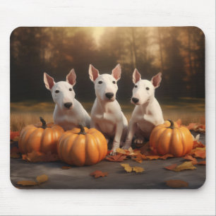 Mousepad Filhote de Bull Terrier Delícia de Outono Abóbora
