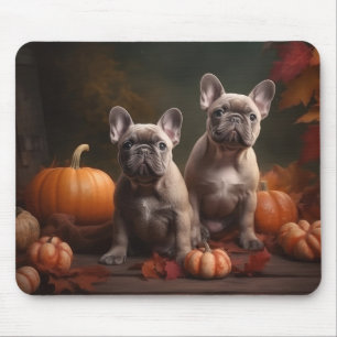 Mousepad Filhote de Bulldog Francês Delícia de Outono Abóbo